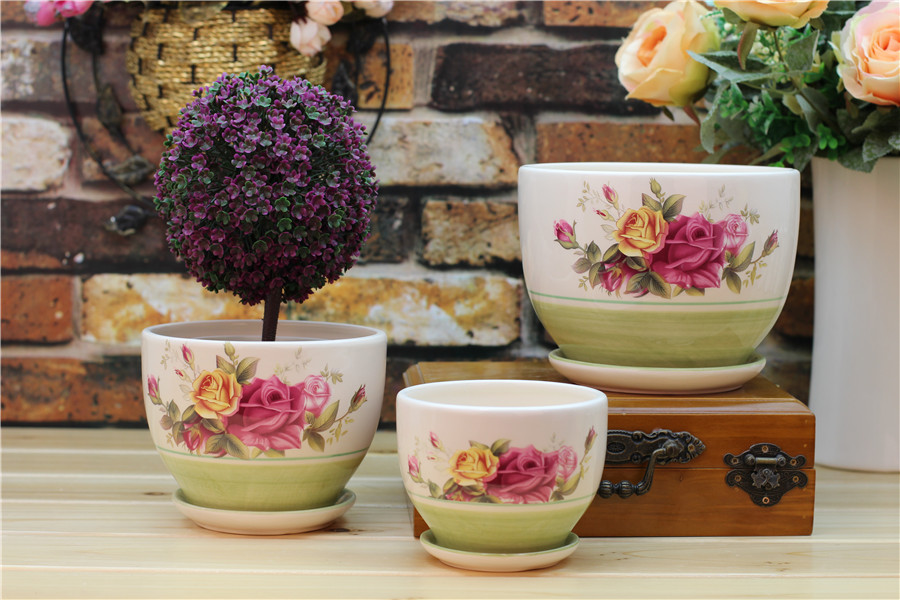 Brighten Your Day ceramic flower pot