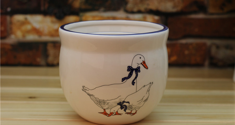 Lovely Duck Painting Ceramic Flower Pots